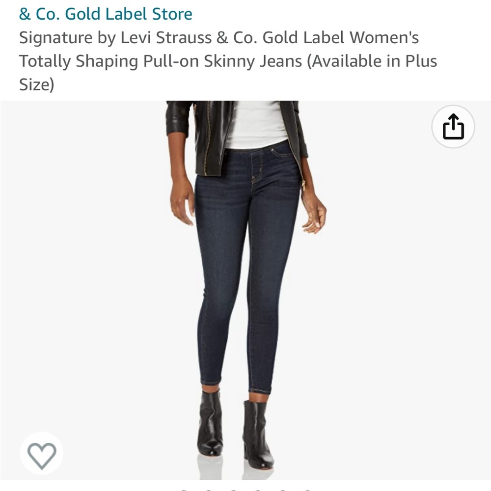 Levi Strauss Totally Shaping Pull-on Skinny Jeans, size 6 long, NWT